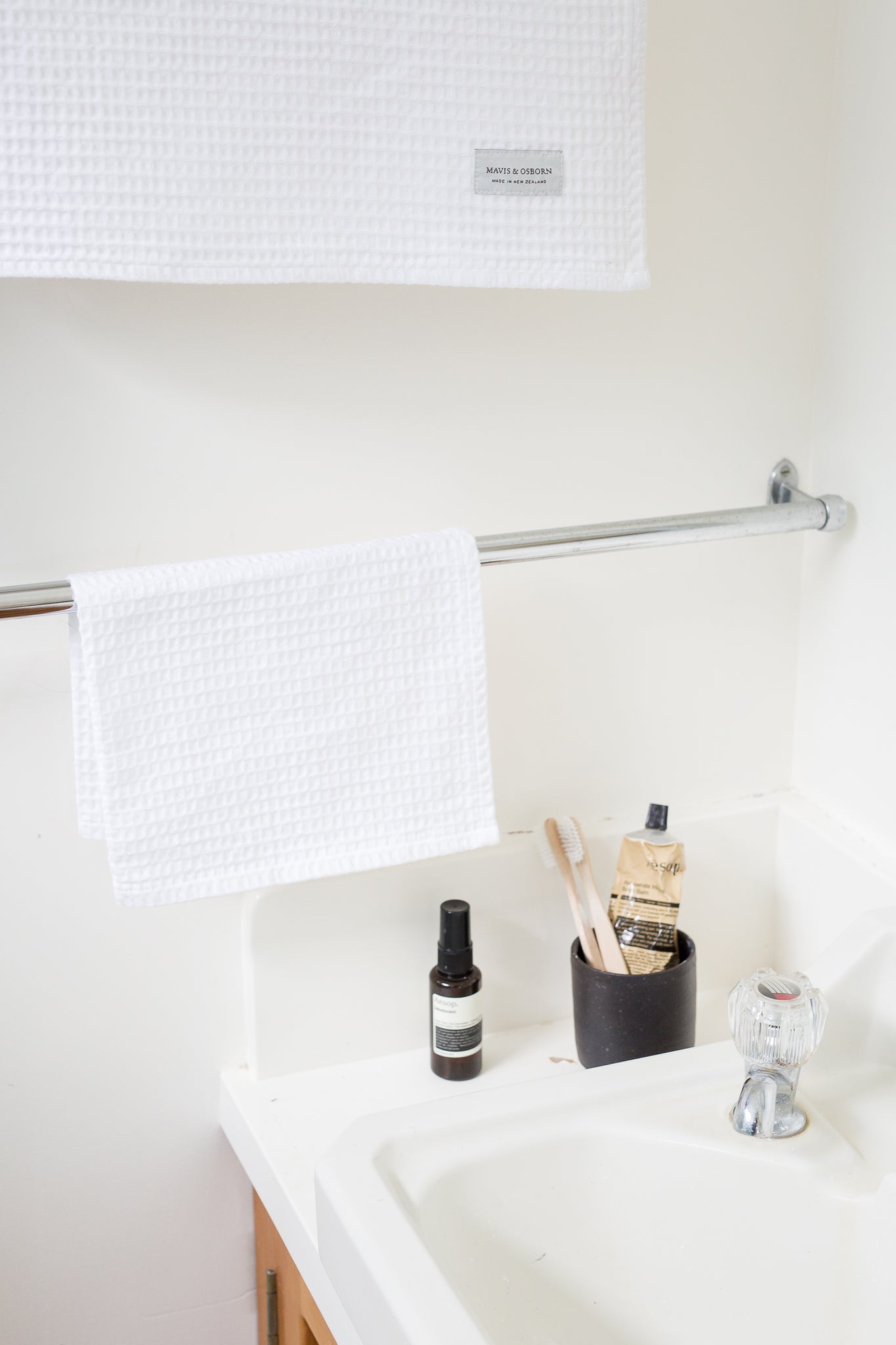 White Cotton Waffle Towels