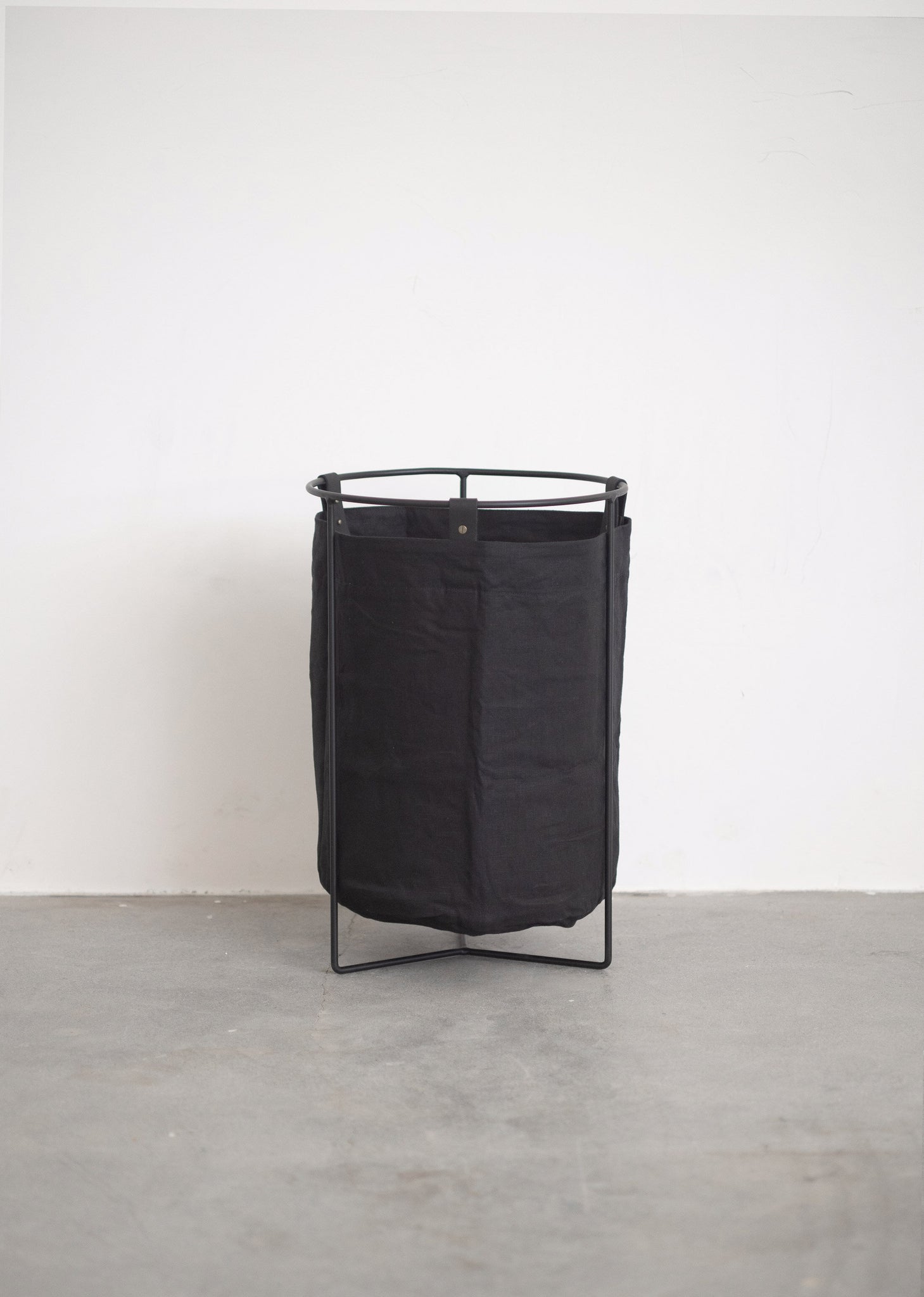 Black Linen Laundry Basket