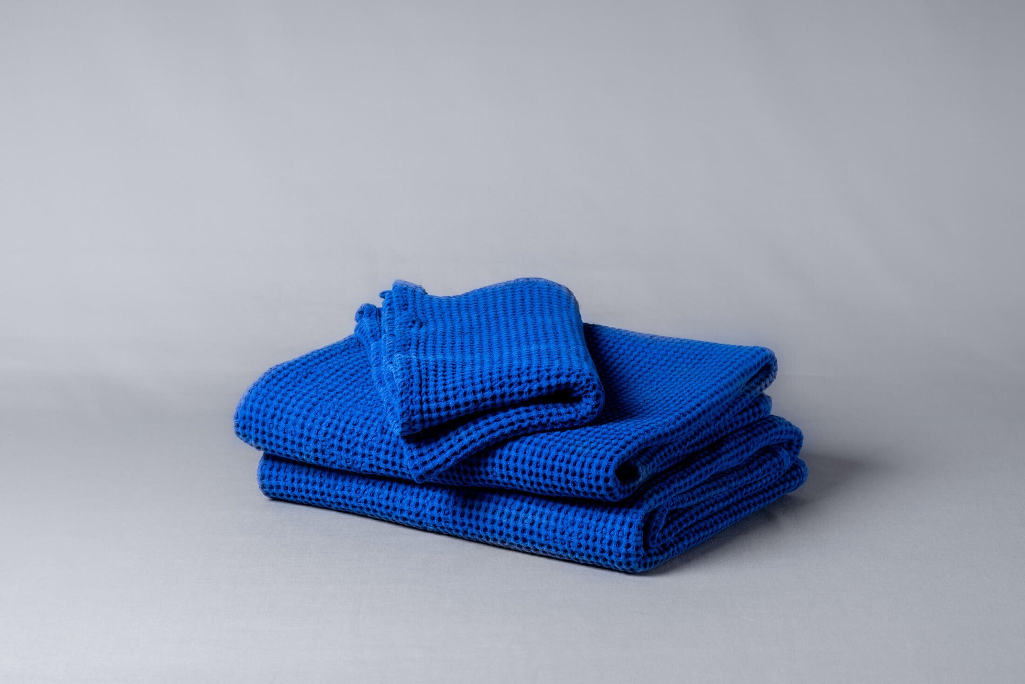 Klein Blue Cotton Waffle Towels