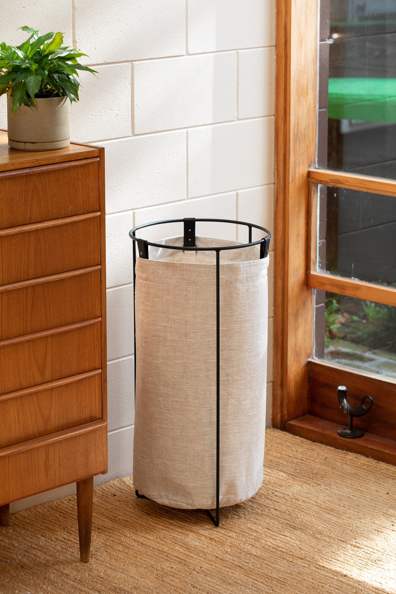 Oatmeal Linen Laundry Basket