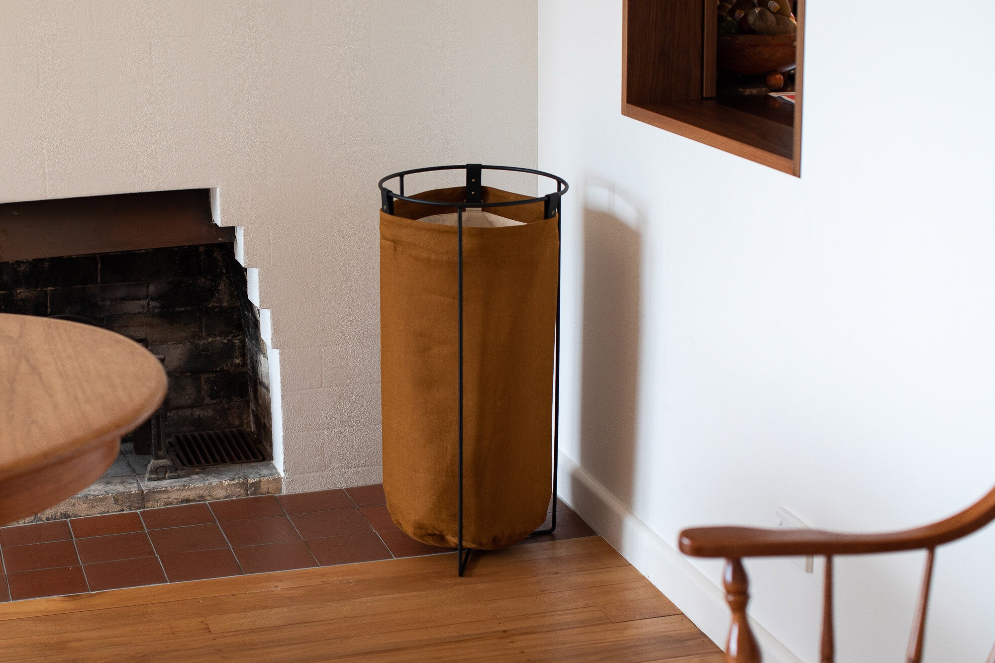 Ochre Linen Laundry Basket