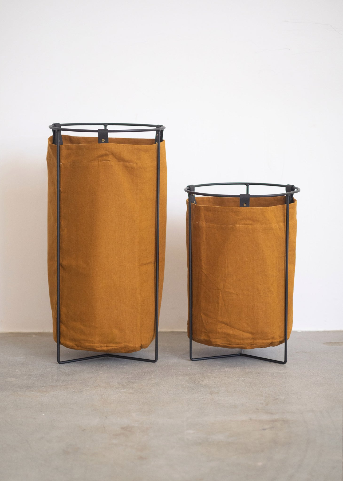 Ochre Linen Laundry Basket