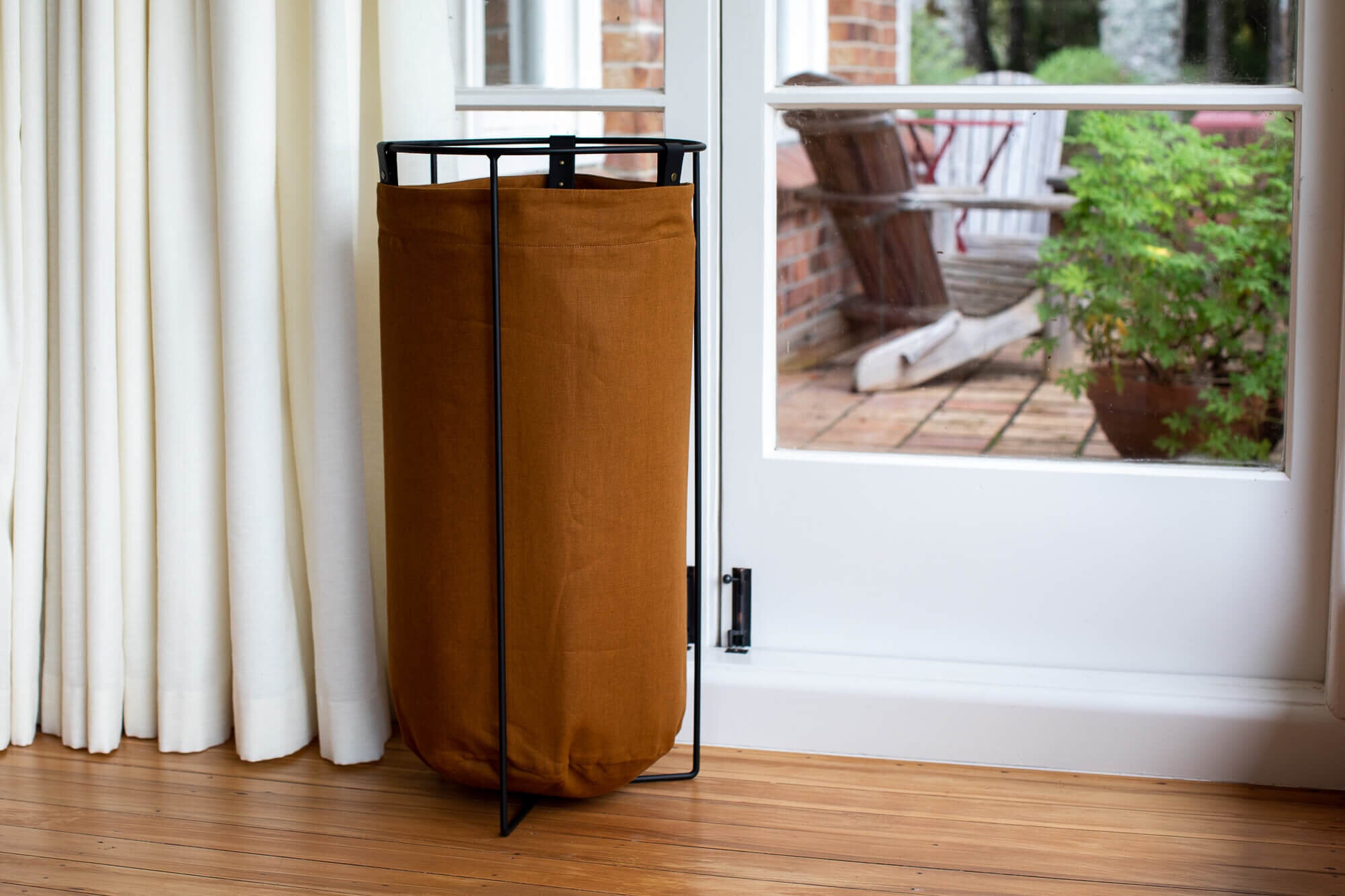 Ochre Linen Laundry Basket