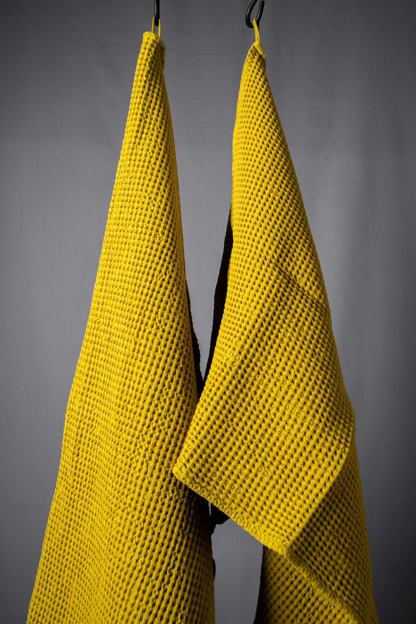 Mustard Cotton Waffle Towels